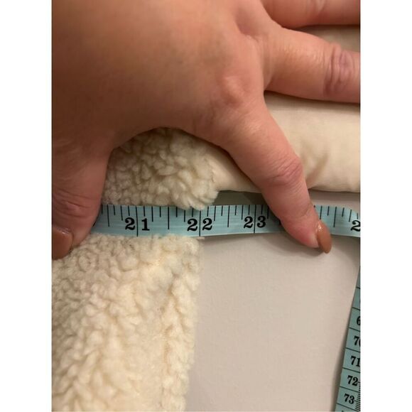 NWT Madewell Faux Shearling Half-Zip Pullover in Ecru size S - Picture 7 of 14